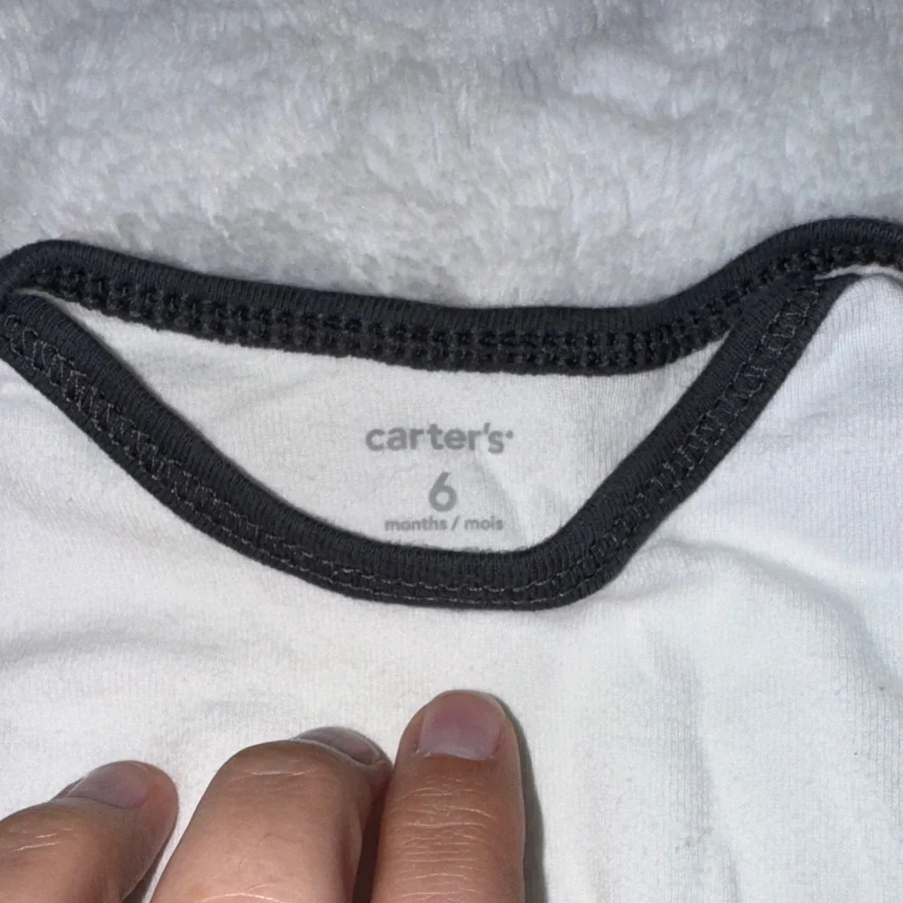 Carter's 6M White Bodysuit with turtle and Striped Pants